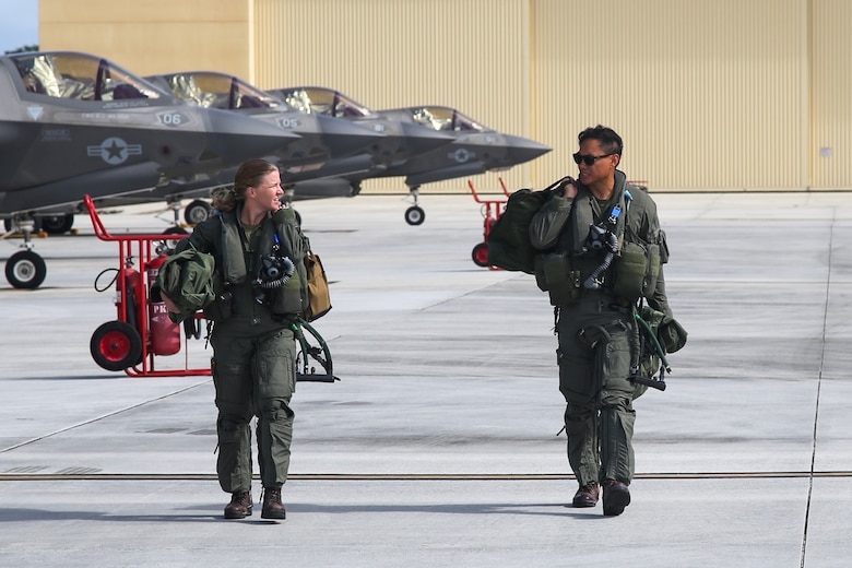 A U.S. Marine Corps F-35B Lightning II aircraft with Marine Fighter Attack Squadron (VMFA) 214, Marine Aircraft Group 13, 3rd Marine Aircraft Wing, maneuvers to receive fuel from a KC-30A Multi-Role Tanker Transport aircraft with No. 33 Squadron, Royal Australian Air Force, over the Pacific Ocean, while flying from Camp Blaz, Guam, to RAAF Base Tindal, Australia, May 19, 2024.  VMFA-214 deployed more than 200 Marines and eight F-35B Lightning II aircraft from Marine Corps Air Station Yuma, Arizona, to RAAF Base Tindal, Australia, to conduct bilateral training with the RAAF No. 3 Squadron and No. 75 Squadron. As part of I Marine Expeditionary Force, 3rd MAW persistently trains in the Indo-Pacific, maintaining a forward presence and enduring commitment to our allies and partners in the region. (U.S. Marine Corps photo by Cpl. Nicholas Johnson)