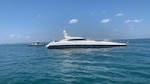 The Atlantis, an 80-foot motor yacht, takes on water after reportedly striking an object in the water 3 miles off St. Augustine Beach, May 25, 2024.