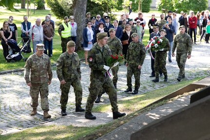 Virginia, Kentucky and West Virginia National Guard Soldiers participated in a Victory in Europe celebration May 8, 2024, in Hranice, Czech Republic. The units mobilized to the Czech Republic under the command of the Virginia National Guard’s 3rd Battalion, 116th Infantry Regiment, 116th Infantry Brigade Combat Team.