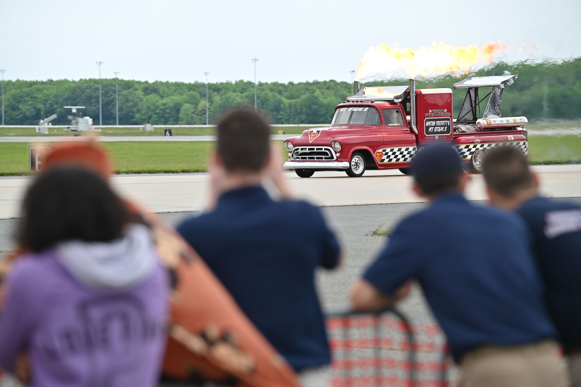 The Hot Streak II Jet Truck taxis during the First State Airshow at Dover Air Force Base, Delaware, May 17, 2024. The First State Airshow hosted thousands of visitors, including more than 2,300 students and teachers from local school districts, during the free two-day event. (U.S. Air Force photo by Senior Airman Dieondiere Jefferies)