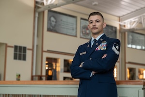 U.S. Space Force Sgt. Hunter Meyers, 75th Intelligence, Surveillance and Reconnaissance Squadron noncommissioned officer in charge of unit operations, poses for a photograph at Fort Carson, Colorado, May 15, 2024. Meyers graduated as the first member of the Space Force from the Army’s Basic Leadership Course. (U.S. Space Force photo by Staff Sgt. Jaime Sanchez)