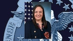 Official photo of female with flag
