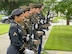 A ceremonial rifle detail stands ready to provide an appropriate salute for fallen servicemembers during a Memorial Day ceremony in downtown Augusta, Ga.