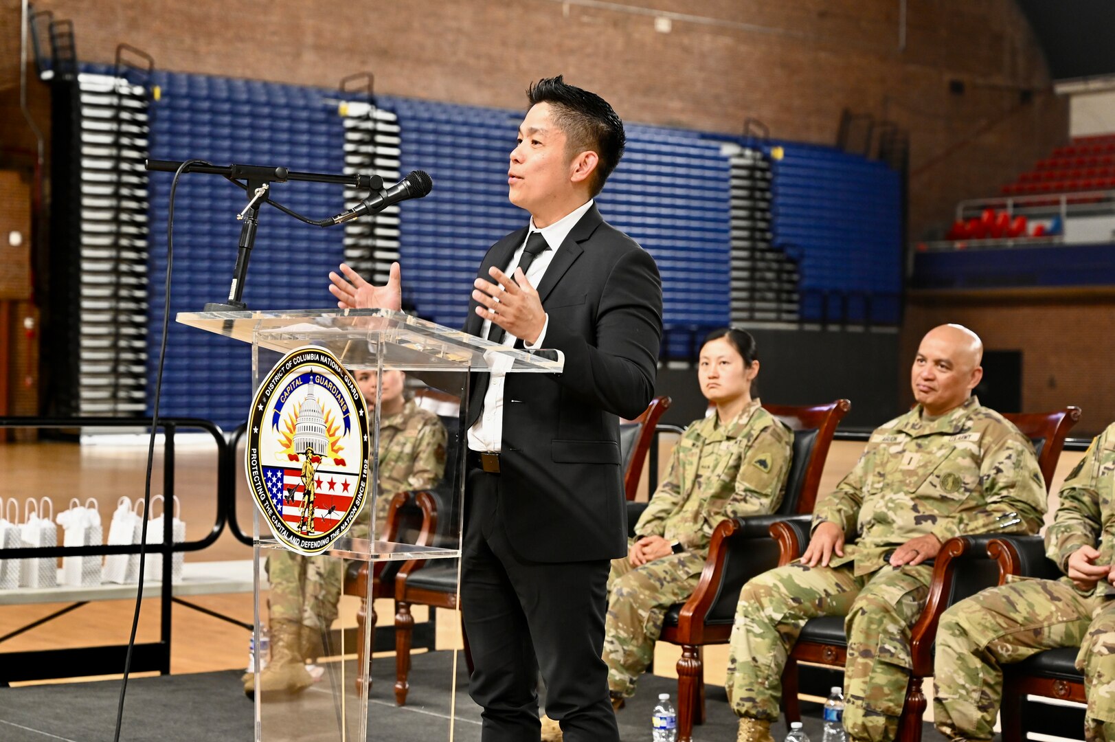 Members of the District of Columbia National Guard, D.C. Government Operations-DCNG, and the Mayor’s Office on Asian and Pacific Islander Affairs (MOAPIA) comprise a panel to commemorate AAPI Heritage Month at the D.C. Armory, May 28, 2024. The underlying goal of the one-hour discussion was to honor collective heritage and ignite a renewed commitment to foster inclusivity, understanding, and unity.