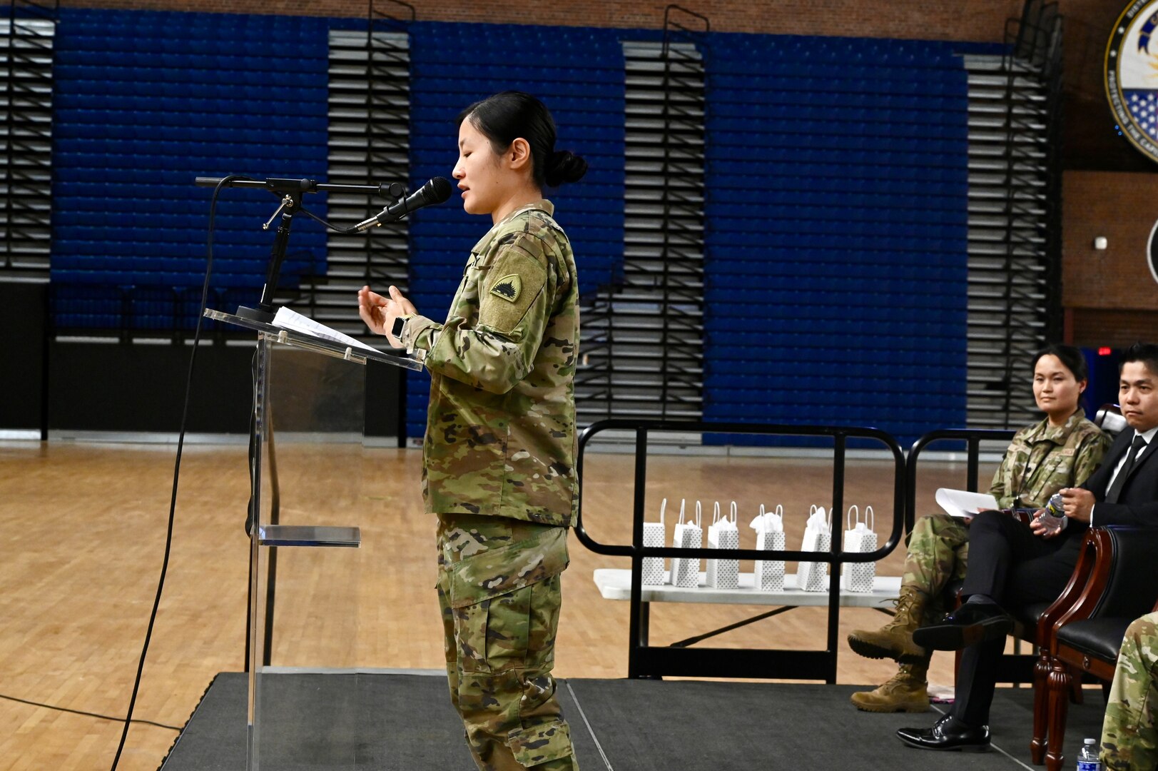 Members of the District of Columbia National Guard, D.C. Government Operations-DCNG, and the Mayor’s Office on Asian and Pacific Islander Affairs (MOAPIA) comprise a panel to commemorate AAPI Heritage Month at the D.C. Armory, May 28, 2024. The underlying goal of the one-hour discussion was to honor collective heritage and ignite a renewed commitment to foster inclusivity, understanding, and unity.