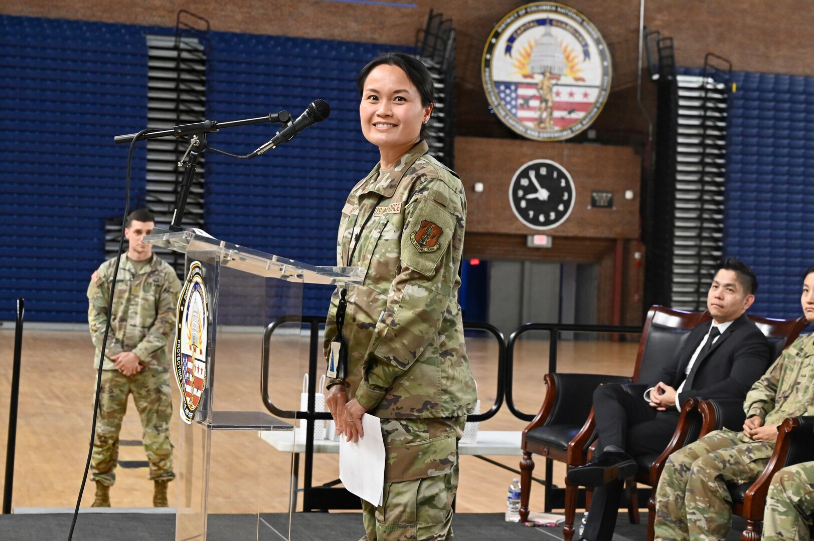 Members of the District of Columbia National Guard, D.C. Government Operations-DCNG, and the Mayor’s Office on Asian and Pacific Islander Affairs (MOAPIA) comprise a panel to commemorate AAPI Heritage Month at the D.C. Armory, May 28, 2024. The underlying goal of the one-hour discussion was to honor collective heritage and ignite a renewed commitment to foster inclusivity, understanding, and unity.