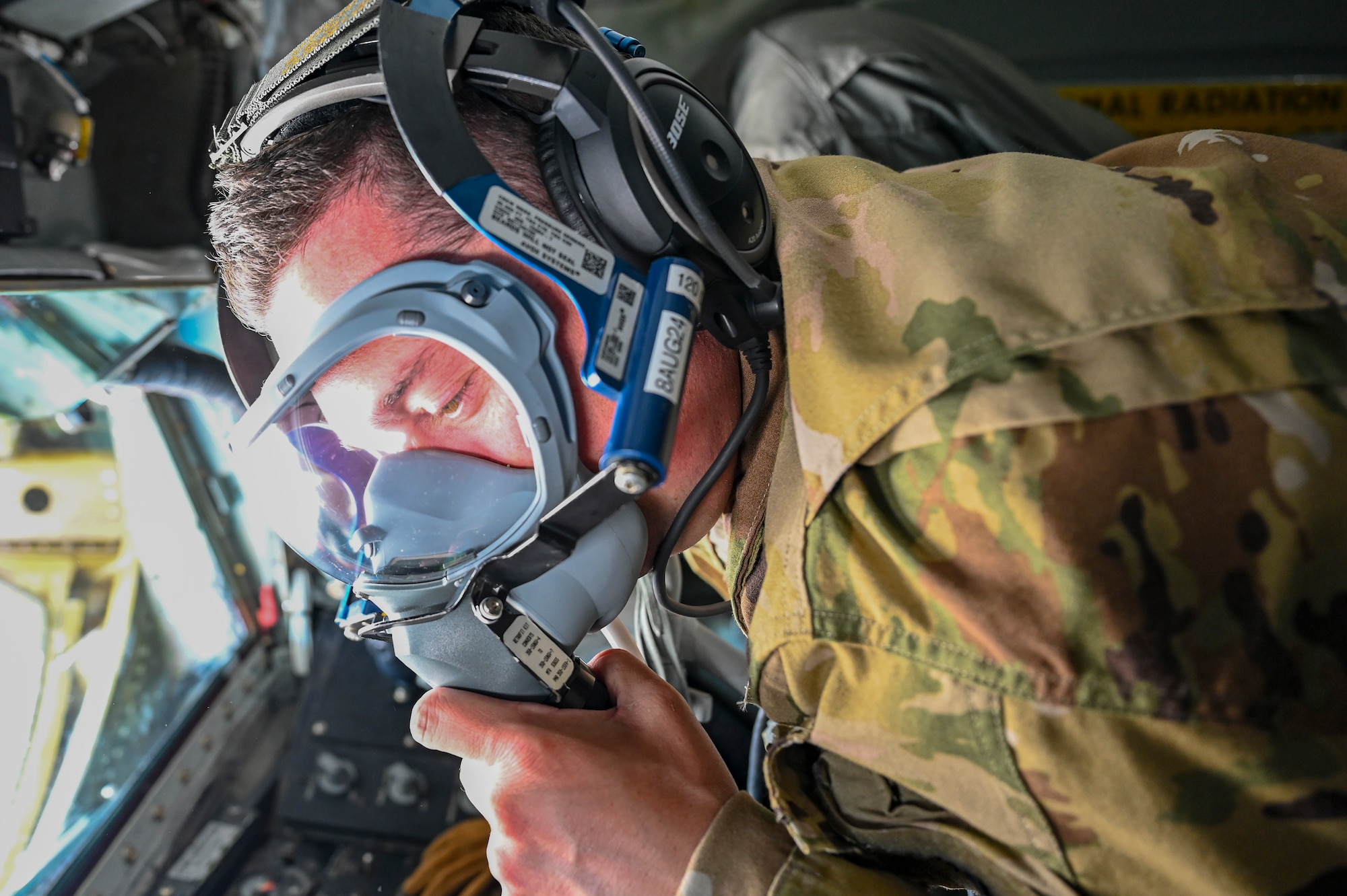 Airman tests oxygen mask