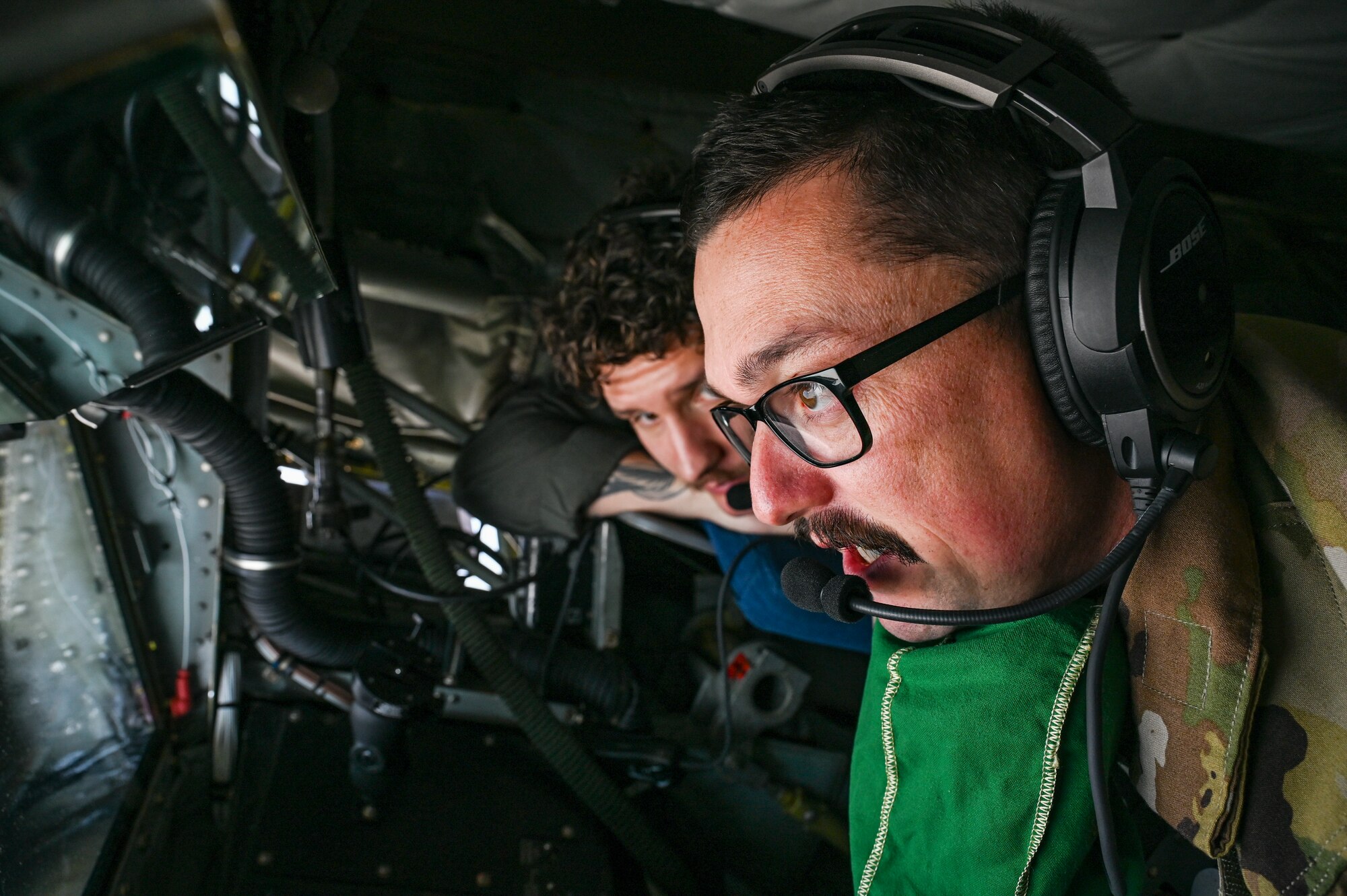 Airman inside KC-135 Stratotanker