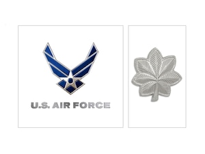 Air Force logo and lt col rank