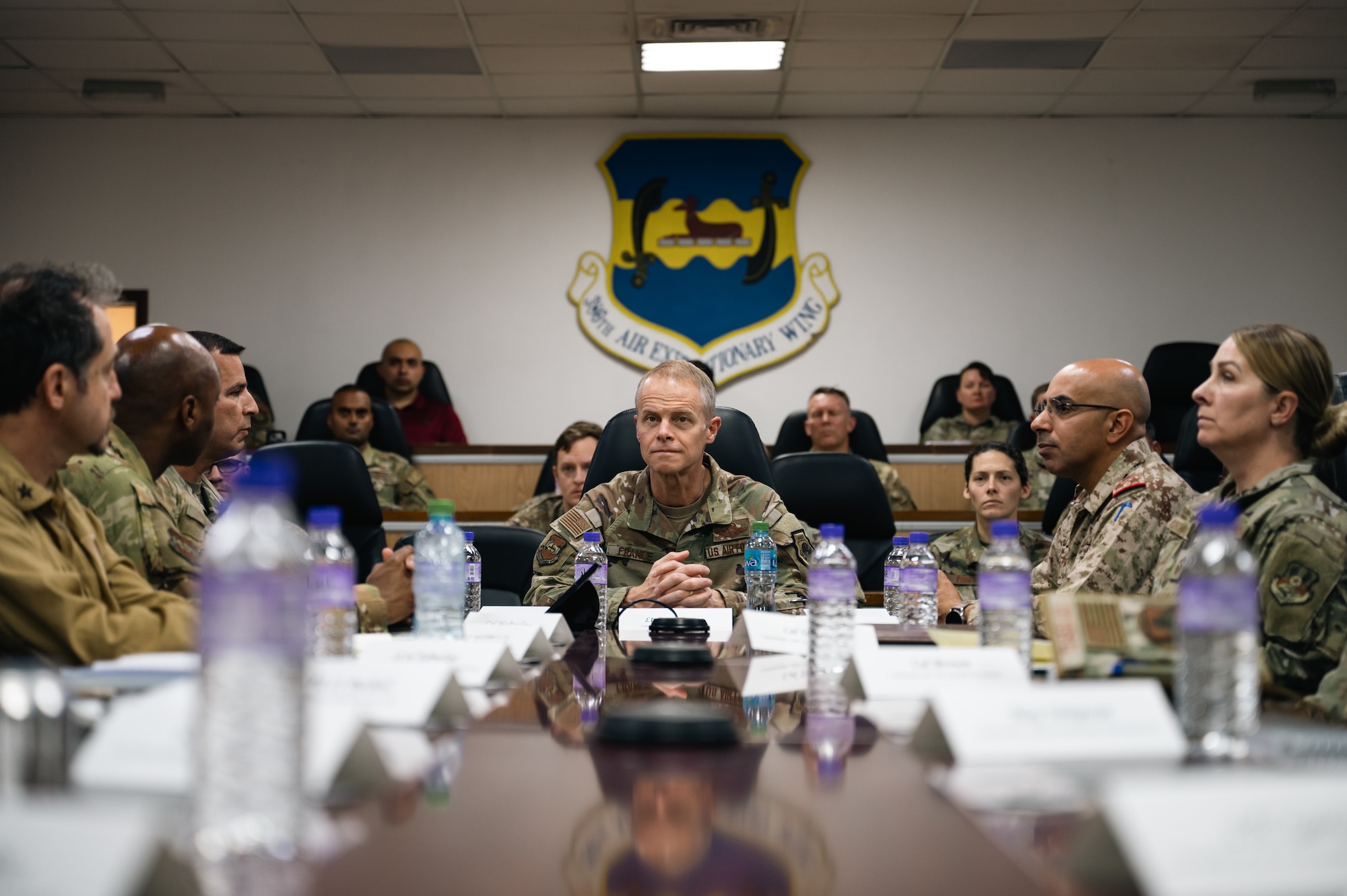 U.S. Air Force Lt. Gen. Derek France, Ninth
Air Force (Air Forces Central) commander,
listens to briefs.