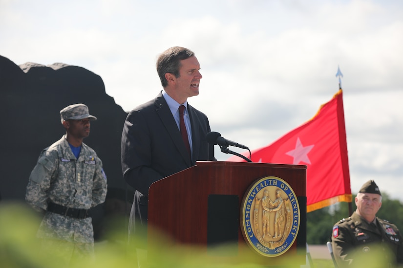 The Army and Air Kentucky National Guard performed the presentation of colors at the Memorial Day ceremony held at Boone National Guard Center on May 27, 2024. The ceremony was followed by the playing of the National Anthem.