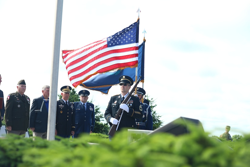 The Army and Air Kentucky National Guard performed the presentation of colors at the Memorial Day ceremony held at Boone National Guard Center on May 27, 2024. The ceremony was followed by the playing of the National Anthem.