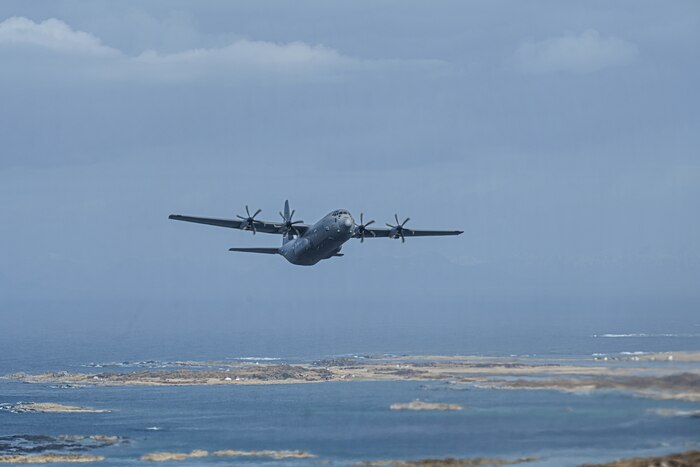 A C-130J Super Hercules assigned to Little Rock Air Force Base, Arkansas, flies over mountains in Norway, May 10, 2024. The C-130J Super Hercules serves as a cornerstone of strategic collaboration among Allied nations. Joint training exercises, logistical support missions, and cross-border operations help foster a robust network of defense cooperation, enhancing the collective ability to respond swiftly and effectively to emerging challenges.