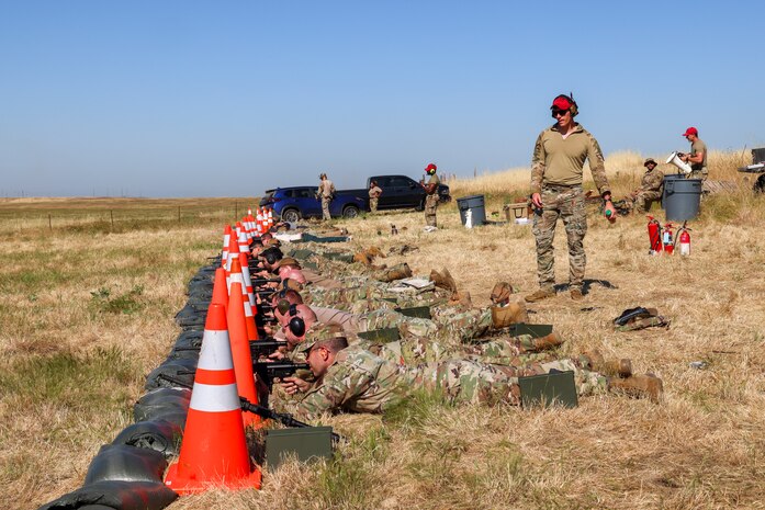 Beale Air Force Base Airmen compete in a rifle Excellence-in-Competition, held by the 9th Security Forces Squadron, with the M4 Carbine at Beale AFB, Calif., May 15, 2024.