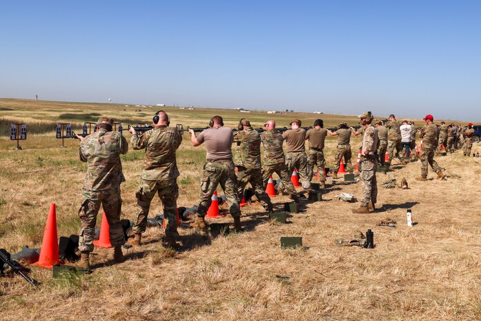 Beale Air Force Base Airmen compete in a rifle Excellence-in-Competition, held by the 9th Security Forces Squadron, with the M4 Carbine at Beale AFB, Calif., May 15, 2024.