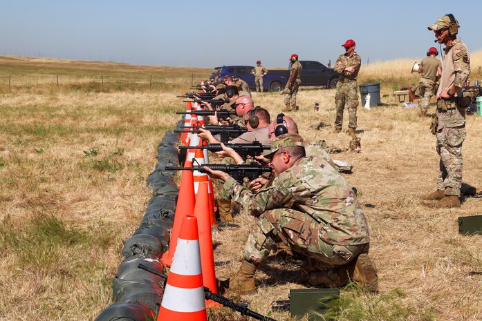 Beale Air Force Base Airmen compete in a rifle Excellence-in-Competition, held by the 9th Security Forces Squadron, with the M4 Carbine at Beale AFB, May 15, 2024.