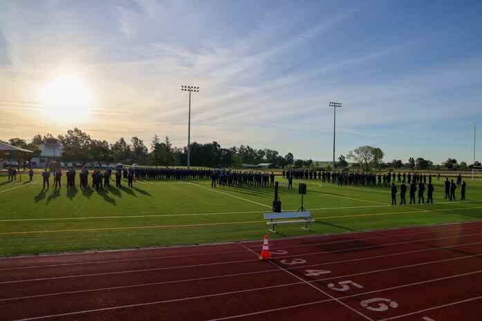 The 9th Mission Support Group prepares to conduct an open ranks inspection at Beale Air Force Base, California, April 10, 2024.