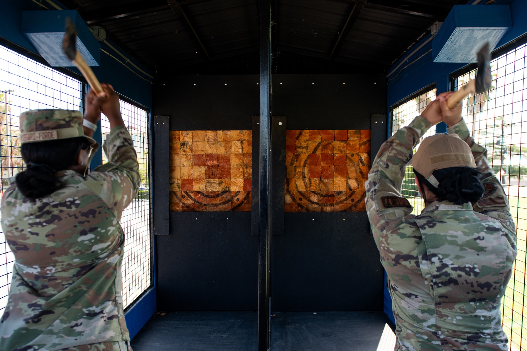 Airmen throw axes