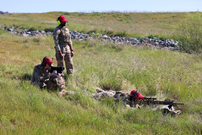 U.S. Air Force 9th Security Forces Squadron Airmen train with the M110A1 rifle at Beale Air Force Base, California, April 11, 2024.