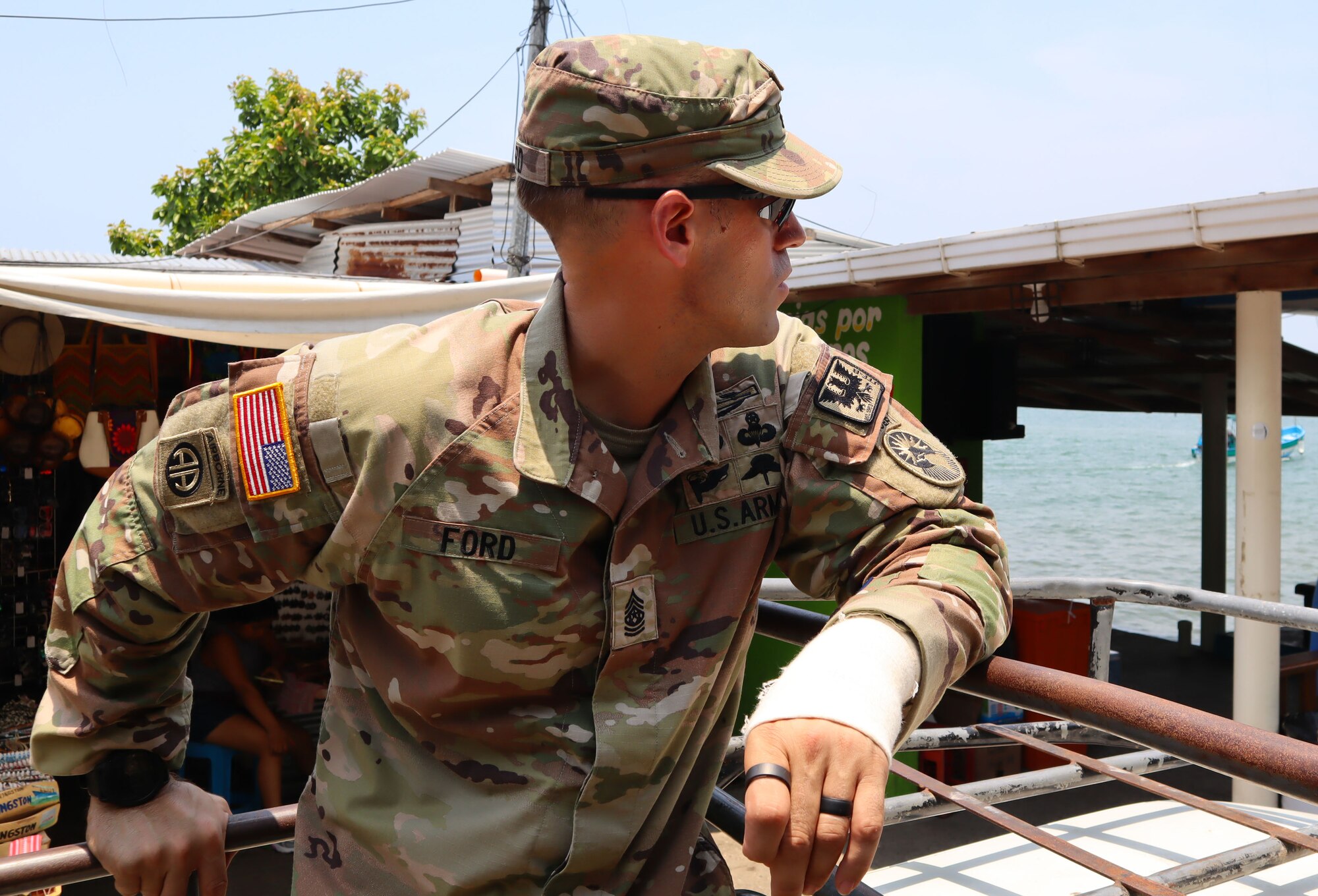 A photo of a soldier.