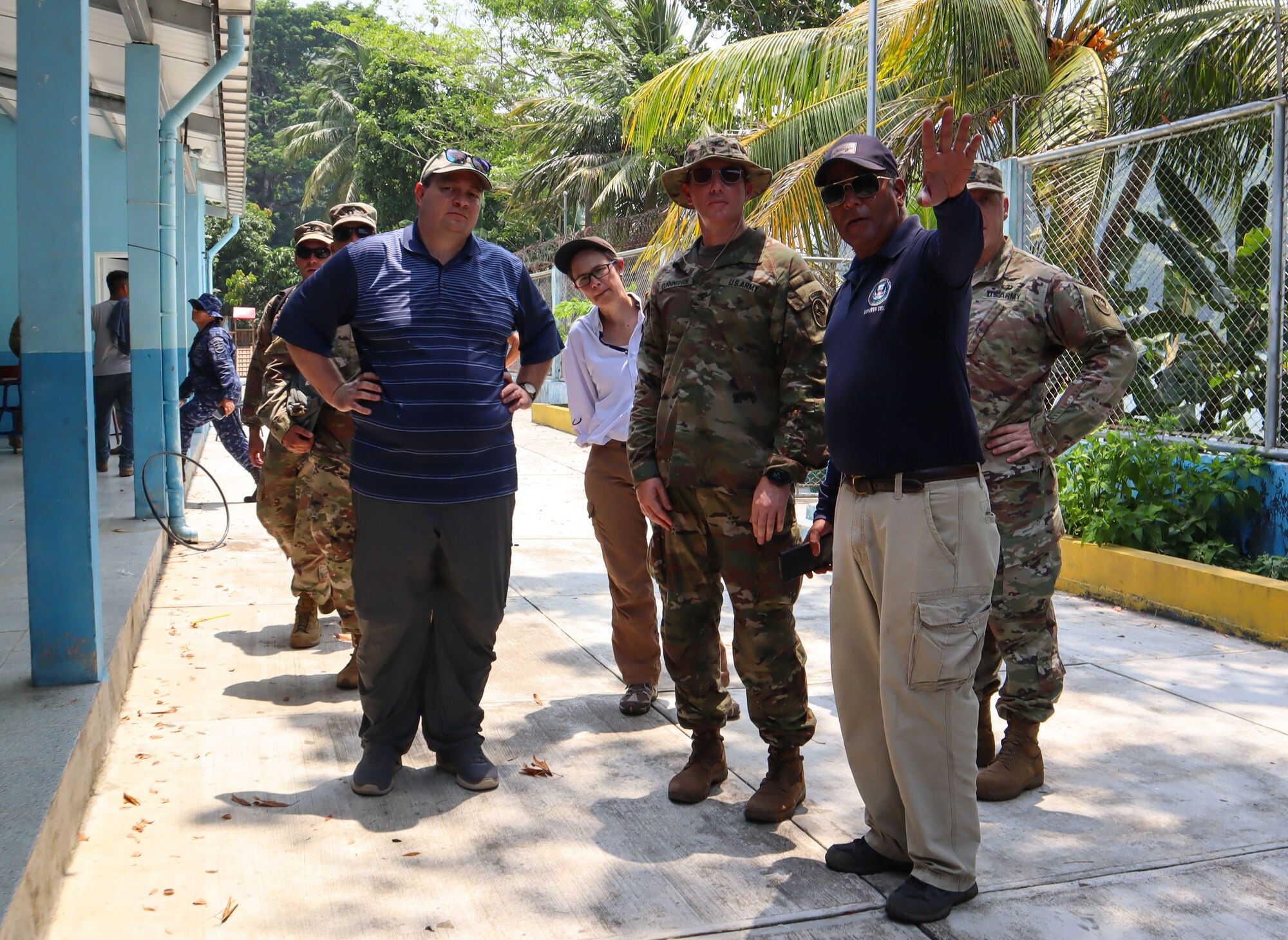 A photo of people looking at a dental clinic.