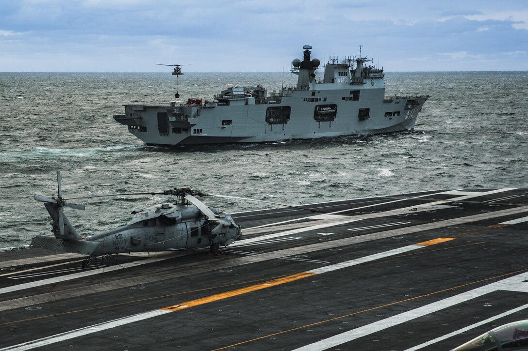 USS George Washington (CVN 73) underway operations in the Atlantic Ocean.