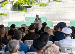 Adm. Stephen Koehler, commander, U.S. Pacific Fleet, delivers remarks at the 73rd Mayor’s Memorial Day Ceremony at the National Memorial Cemetery of the Pacific, May 27, 2024. Service members, veterans, distinguished guests, and spectators gathered to honor service members who lost their lives while serving in the U.S. armed forces. (U.S. Navy photo by Mass Communication Specialist 2nd Class Christopher Sypert)