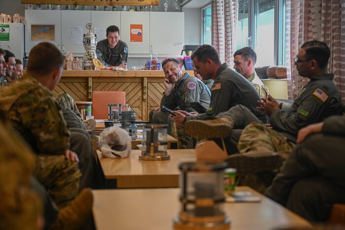 U.S Air Force Airmen assigned to the 61st Airlift Squadron debrief with Royal Norwegian Air Force Airmen assigned to the 335th Squadron at Station Group Gardermoen, Norway, May 13, 2024. America's bilateral relationships with the Arctic nations are some of the nation's longest-held and most enduring relationships - militarily, diplomatically and commercially. Notably, the United States established relations with Norway in 1905.