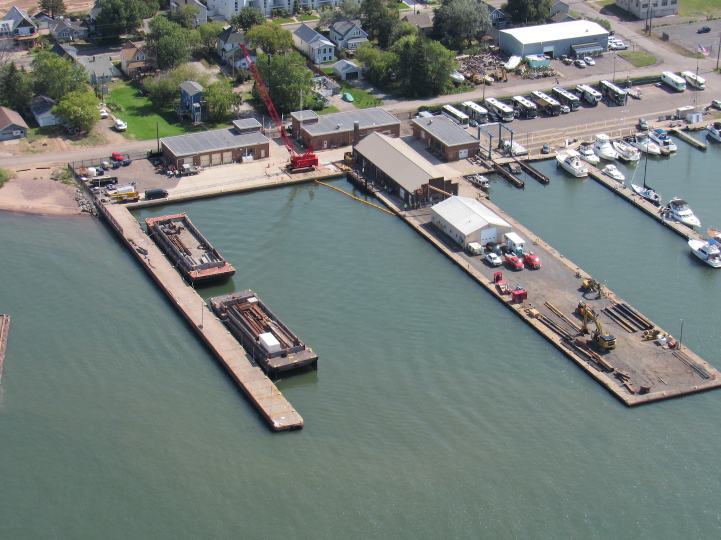 Aerial image of the Duluth southern Vessel Yard Pier.