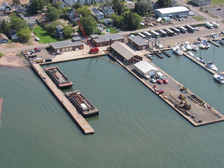 Aerial image of the Duluth southern Vessel Yard Pier.