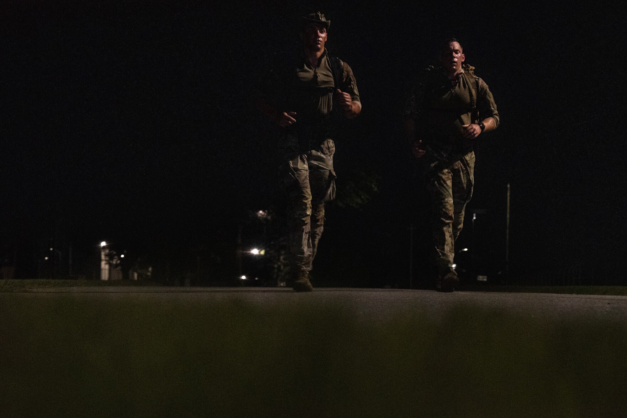 Airmen participate in a Norwegian Foot March.