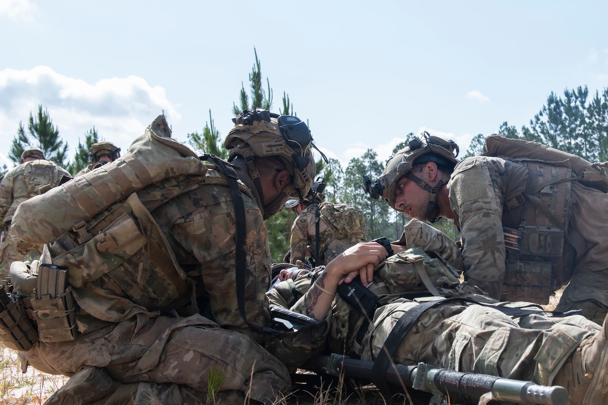 Airmen provide simulated medical care