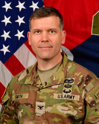 Colonel Landgrave (Tom) Smith is a native of Norman, Oklahoma and entered the Army in May 2003 as an Armor officer.

Previous operational assignments include serving as the commander, 4th Squadron, 10th U.S. Cavalry at Fort Carson, CO from 2019-2021, Brigade Operations Officer for 2ABCT, 1CD (Black Jack) at Fort Cavazos, TX, Battalion Operations Officer and Executive Officer for 1-5 CAV (Black Knights), Company Commander in 2-70 AR (Thunder) and 1-63 AR (Dragon), Brigade Chief of Operations 2ABCT, 1ID at Fort Riley Kansas, and Scout Platoon Leader and Troop XO in 3-7 CAV (Garry Owen) at Fort Stewart Georgia.

Other assignments include Maneuver Captains Career Course (MCCC) small group leader at the Maneuver Center of Excellence, Armor Colonels Human Resource manager and Operations Officer at Senior Leader Development, Office of Colonels Management (SLD-COMO), and as the Division Chief, Global Integration Division under the Joint Staff J5 Deputy Directorate for Global Integration (DDGI). 

COL Smith graduated from the United States Military Academy with a degree in Political Science. He holds Master’s Degrees in National Security Strategy from the National War College and in Operational Studies and Military Science from the School of Advanced Warfighting, Marine Corps University.

His awards and decorations include the Defense Superior Service Medal, Bronze Star Medal (1OLC), Meritorious Service Medal (3OLC), the Joint Service Commendation Medal, Ranger Tab, and Combat Action, Airborne, and Air Assault badges. His foreign military awards include the German Armed Forces Proficiency Badge. He is a recipient of the Order of Saint George and Order of Saint Maurice.

COL Smith is married to the former Jessica Roth of Louisville, KY. They are the proud parents of two daughters, Alysa (15) and Kaitlyn (14).