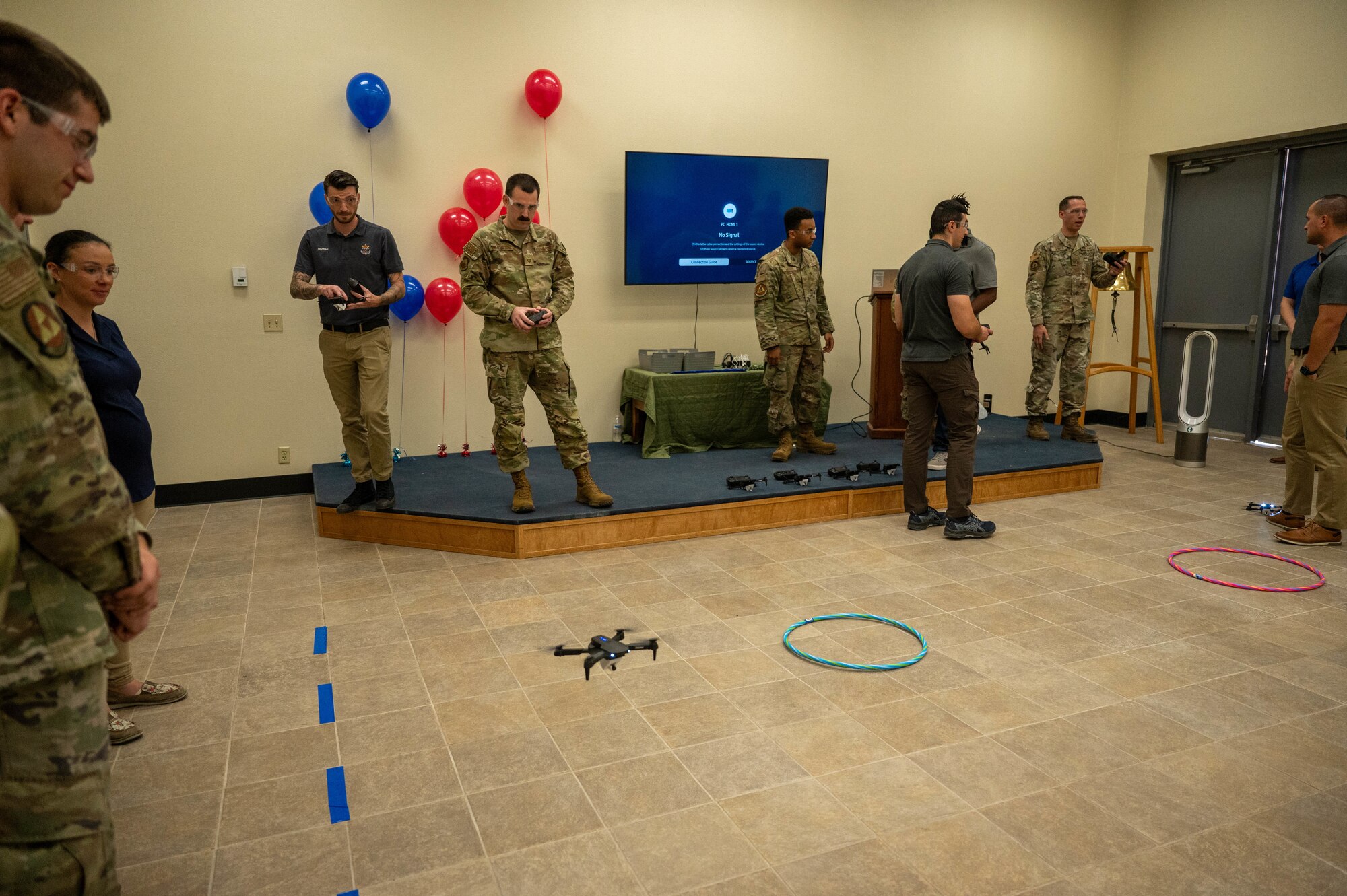 U.S. Air Force Airmen assigned to the 56th Fighter Wing participate in a small unmanned aerial system flying class, May 29, 2024, at Luke Air Force Base, Arizona.