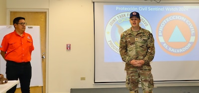 A photo of a soldier briefing.