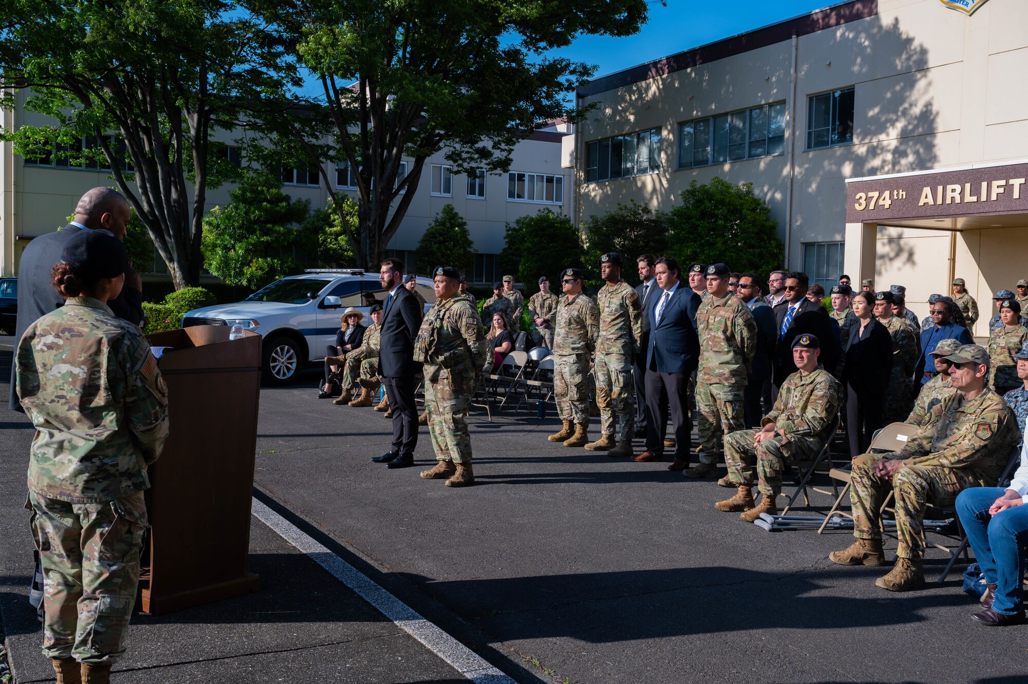 A speaker speaks to the public.