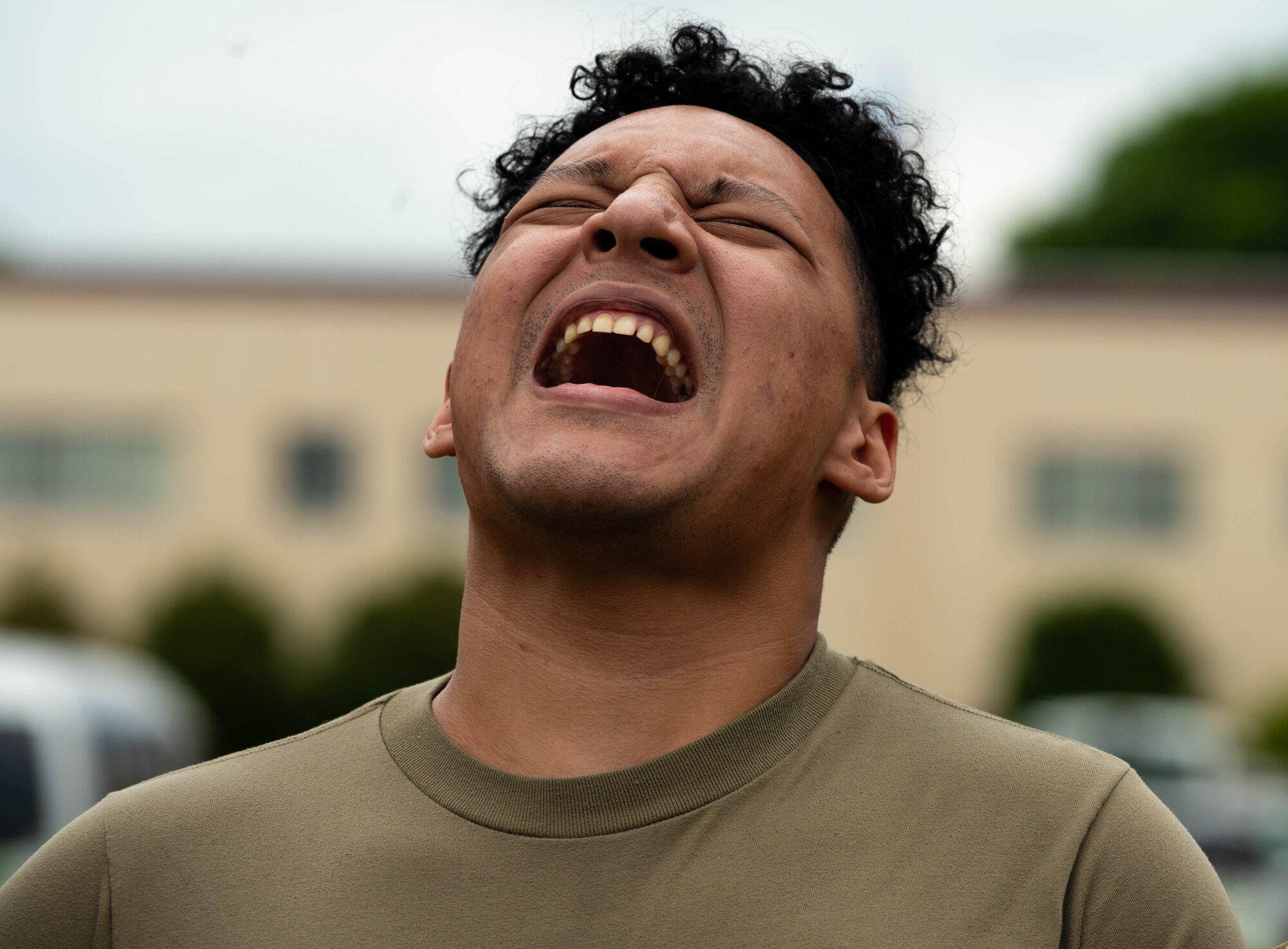 An Airman is struck by a taser.