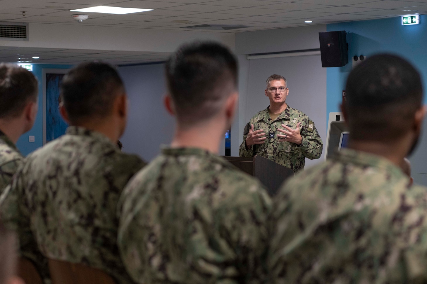 Capt. Odin J. Klug, commanding officer, Naval Support Activity Souda Bay, discusses the value of diversity during Asian American, Native Hawaiian, and Pacific Islander Heritage Month celebration with the theme of “Advancing Leaders Through Innovation” in The Anchor on May 30, 2024.