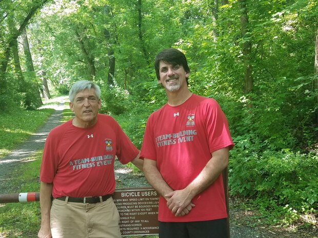 Pictured (left to right) Lt. Cmdr. Roger Butturini and Joe Stammer at the 2010 Tom’s Run.