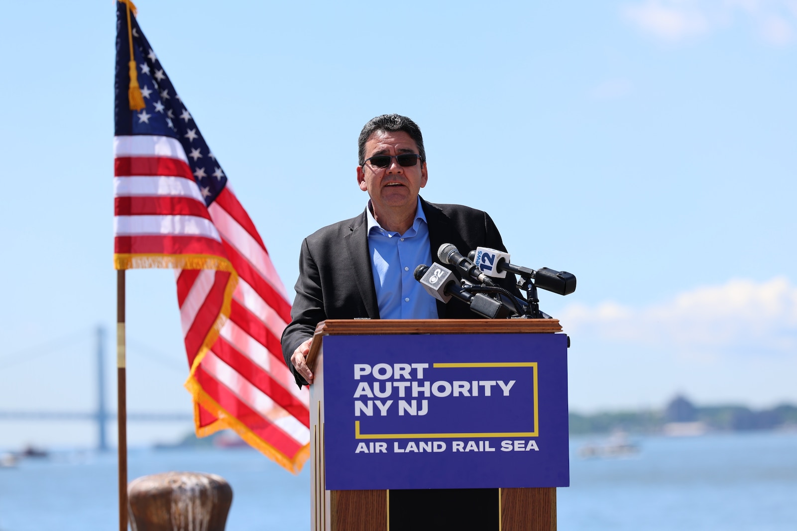Michael Connor, Assistant Secretary of the Army for Civil Works speaks at a press event for port improvements.