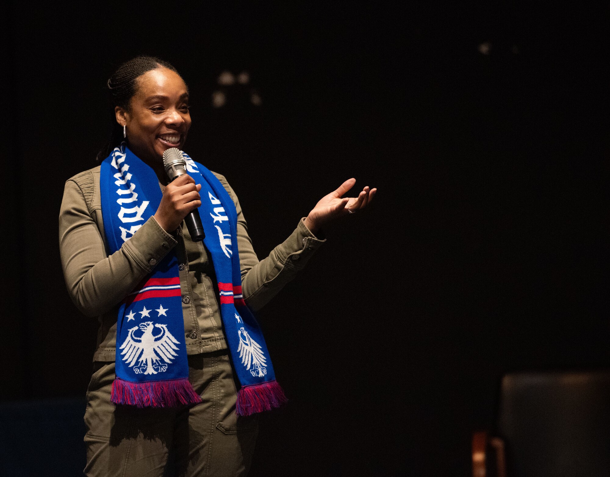 Speaker speaks at a Leadership seminar.