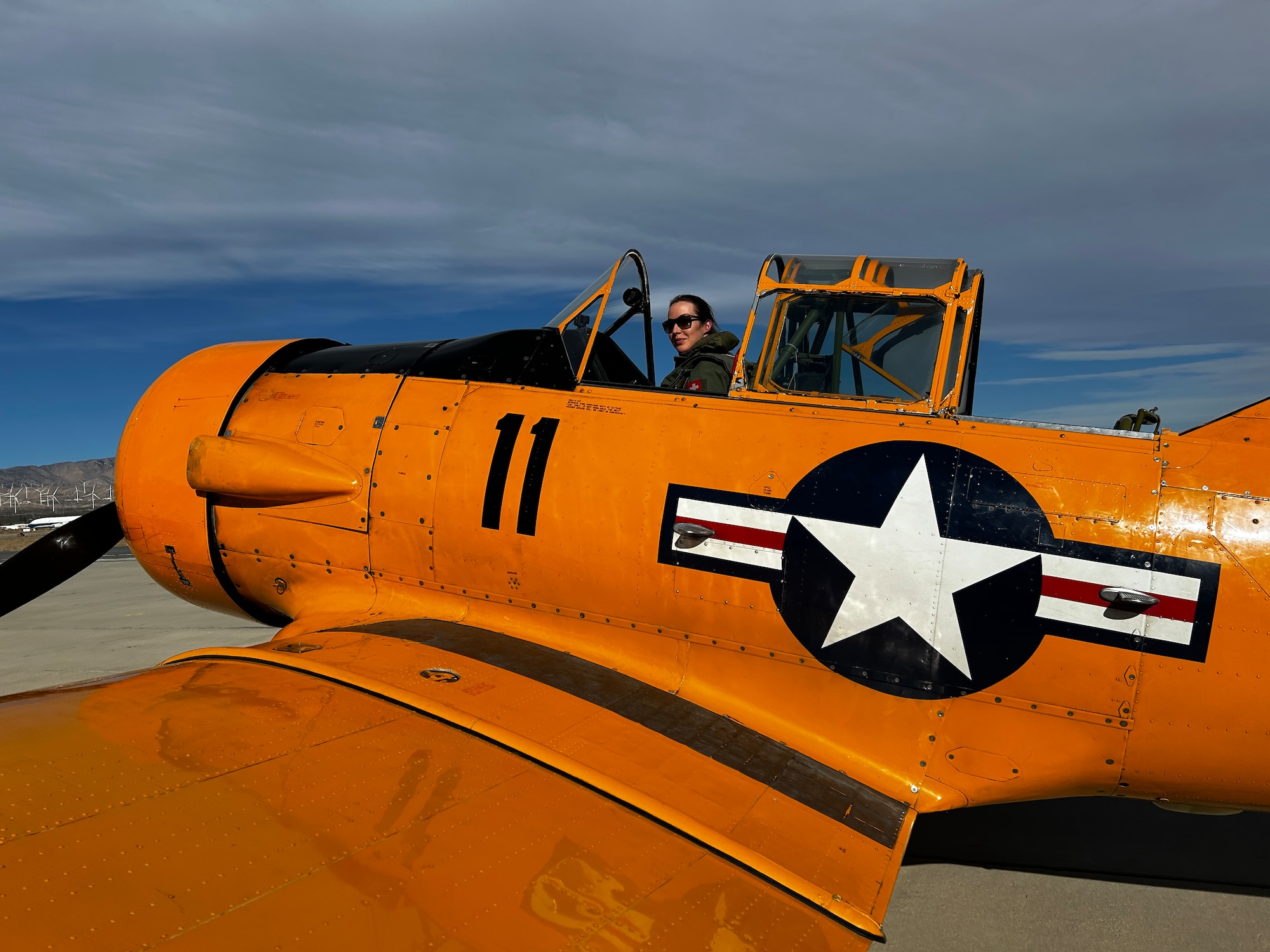 Capt. Fanny Chollet, Swiss Air Force Test Pilot Student, prepares for a flight for Air Force Test Pilot School located at Edwards Air Force Base in a CASA 101. It is one of 15 aircraft that are evaluated during the school year for basic aerodynamic fundamentals. After graduating from Air Force Test Pilot School on June 8, 2024, she will be the first female Swiss Air Force test pilot. Chollet is also the first female fighter pilot for the Swiss Air Force. (Air Force courtesy photo)