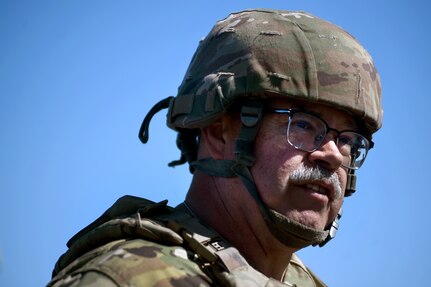 U.S. Army Staff Sgt. Terry Rutherford, a gun chief with B Battery, 2nd Battalion, 123rd Field Artillery Regiment, Illinois Army National Guard, watches as his gun crew prepares their M777 howitzer to execute a fire mission during exercise Immediate Response in Ustka, Poland, May 11, 2024. The exercise is Rutherford’s last – he retires later this year.