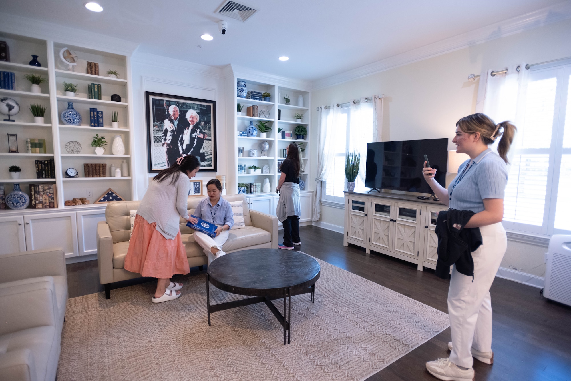 Fisher House guests gather in the living room