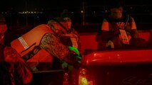 A U.S. Navy Medic training with the 35th Medical Group simulate medical care procedures to a casualty actor during the Beverly Sunrise 24-6 exercise at Misawa Air Base, Japan, Oct. 24, 2024.
