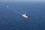 USS Stockdale (DDG 106) and ENS Abu Qir (F941) conduct a bilateral sailing exercise in the Red Sea.