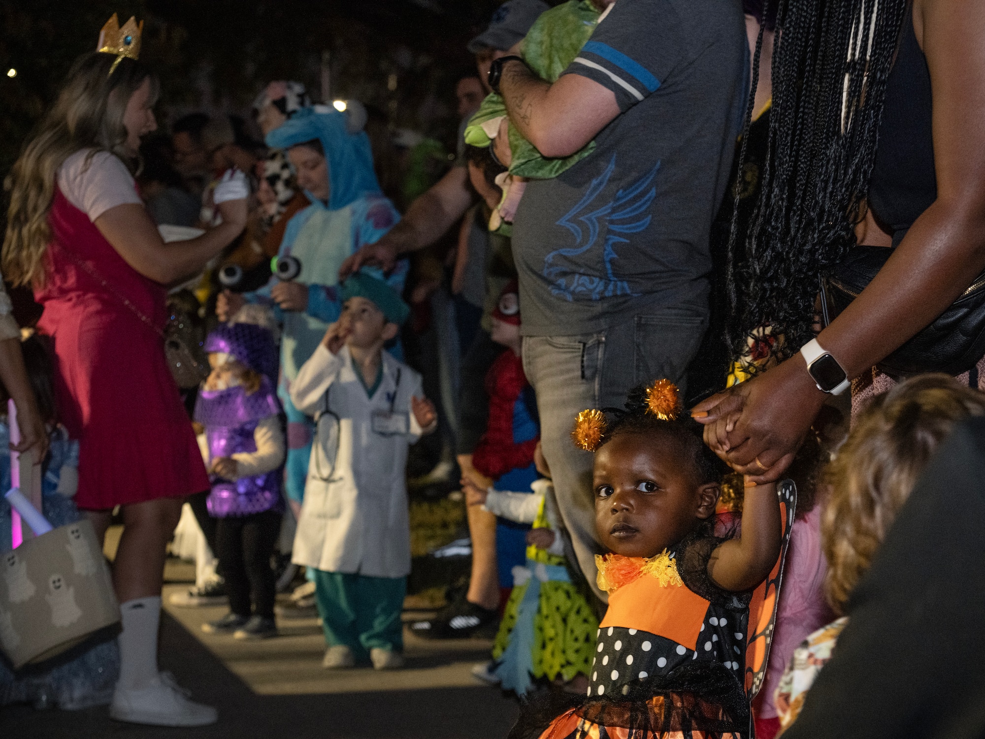 Children participate in a costume contest during the Halloween Spooktacular and Lead Wing Celebration at Seymour Johnson Air Force Base.