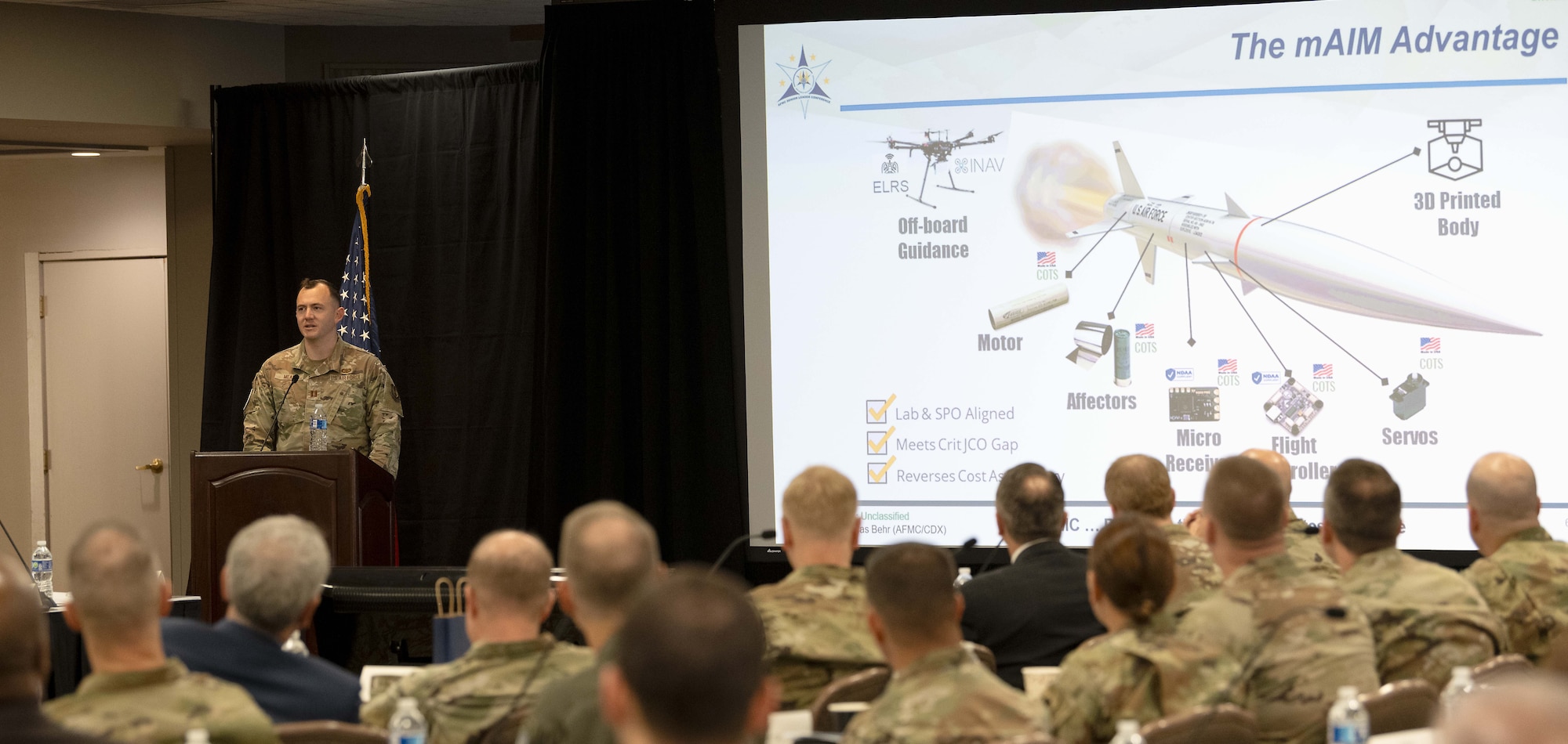 An Airmen gives a presentation.