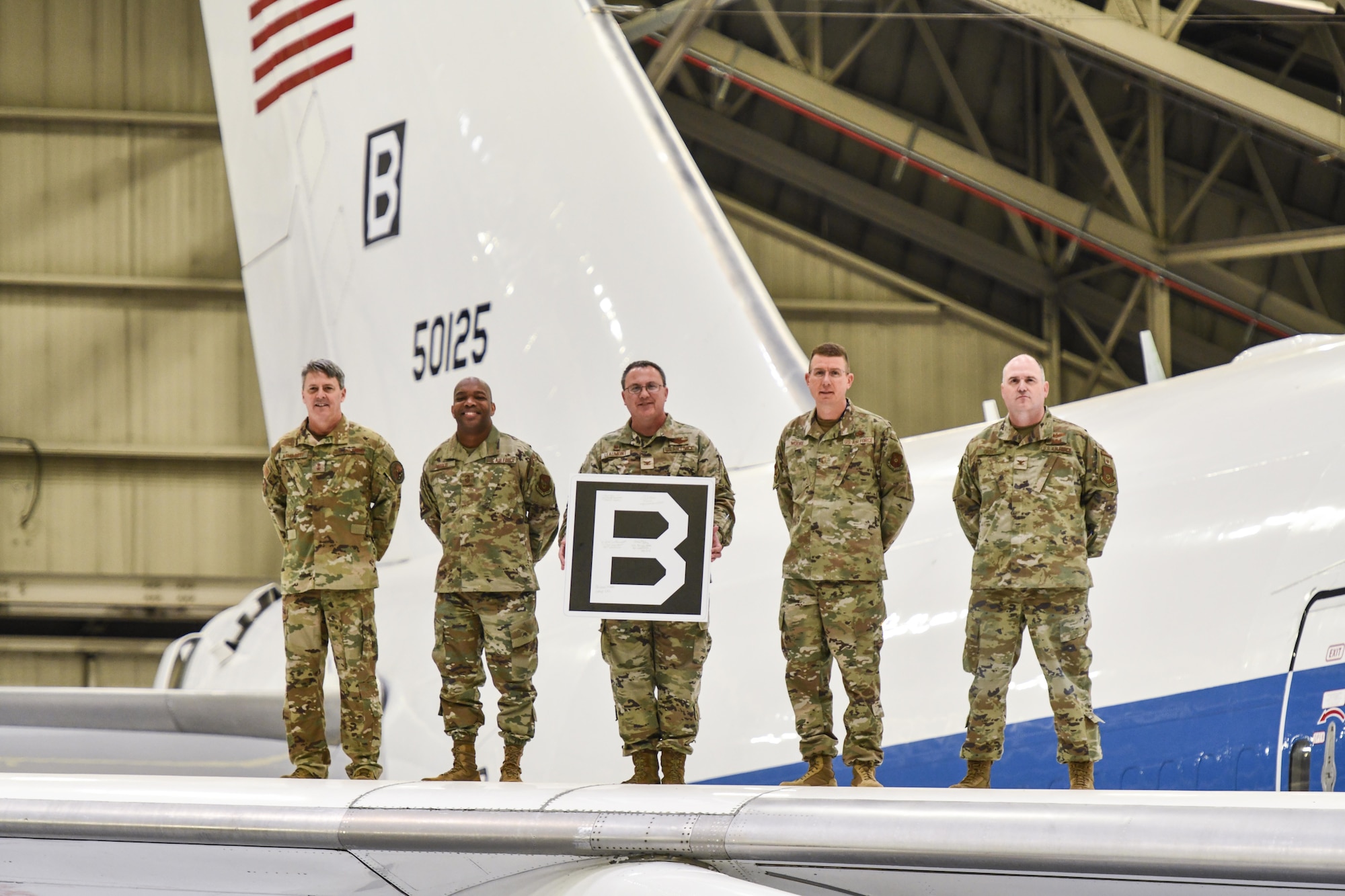 Group photo with 8th Air Force and Joint-Global Strike Operations Center and 95th Wing (Provisional) leadership
