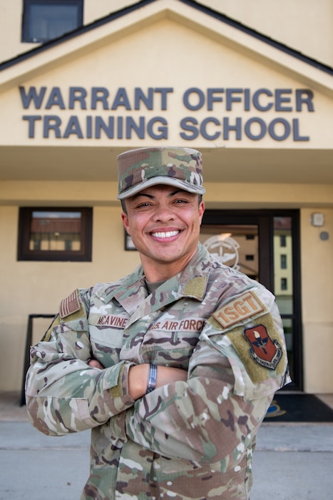 Senior Master Sgt. Kayleigh McAviney, Warrant Officer Training School (WOTS) operations superintendent, poses for a photo at Maxwell Air Force Base, Ala., Sept. 23, 2024.